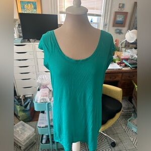 AERIE Women's Teal Tee Shirt XL Cotton Scoop Back VGUC Summer Classic Dressy